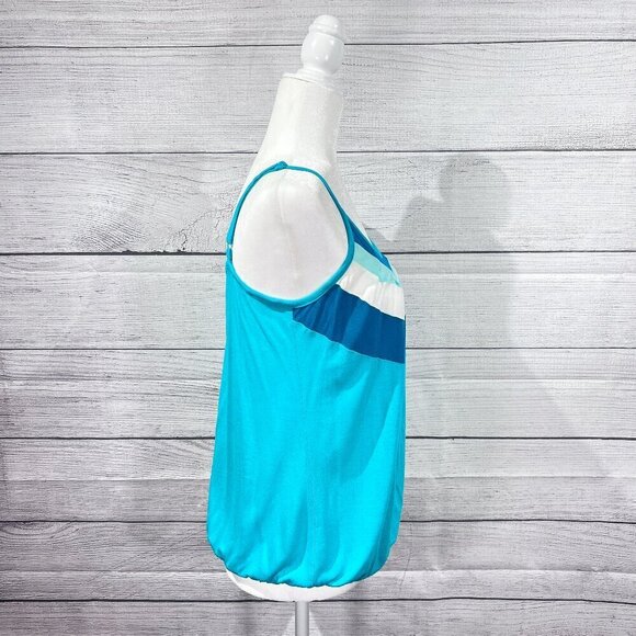 New York & Company Tank Top | Blue & White | Medium | Scoop Neck | Colorful - Picture 3 of 11